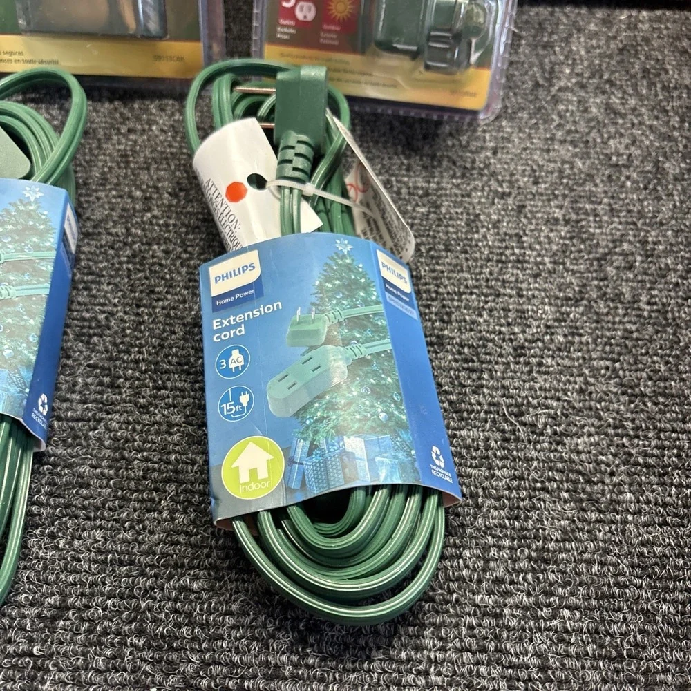 Stanley Light Timer~Stanley Plug Max Outdoor~(2) Philips Indoor Extension Cord